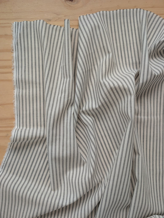 3 yards Black and White Pin Stripe Cotton Lawn