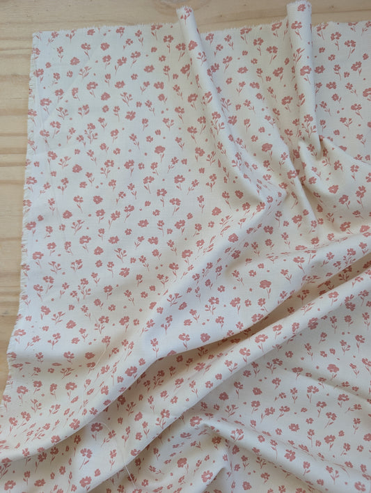 Rose Floral Organic Cotton Fabric by the Quarter Yard